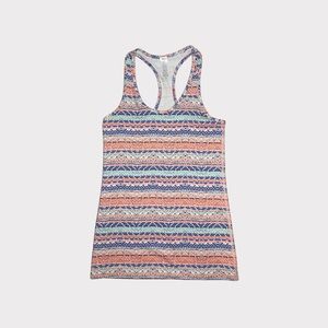 Ivivva By Lululemon Keep Your Cool Mixed Pattern Racer Tank Top